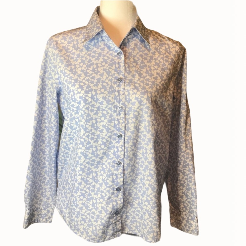 ORVIS Hearts Print Button Down Shirt -100% Cotton - Picture 2 of 16